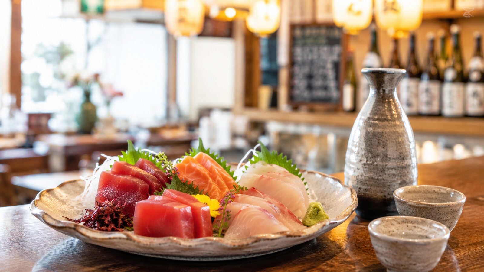 刺身と冷酒